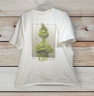 VTG DR. SUESS Grinch Wear 1999 Who Stole Christmas T Shirt 90s White *Stains